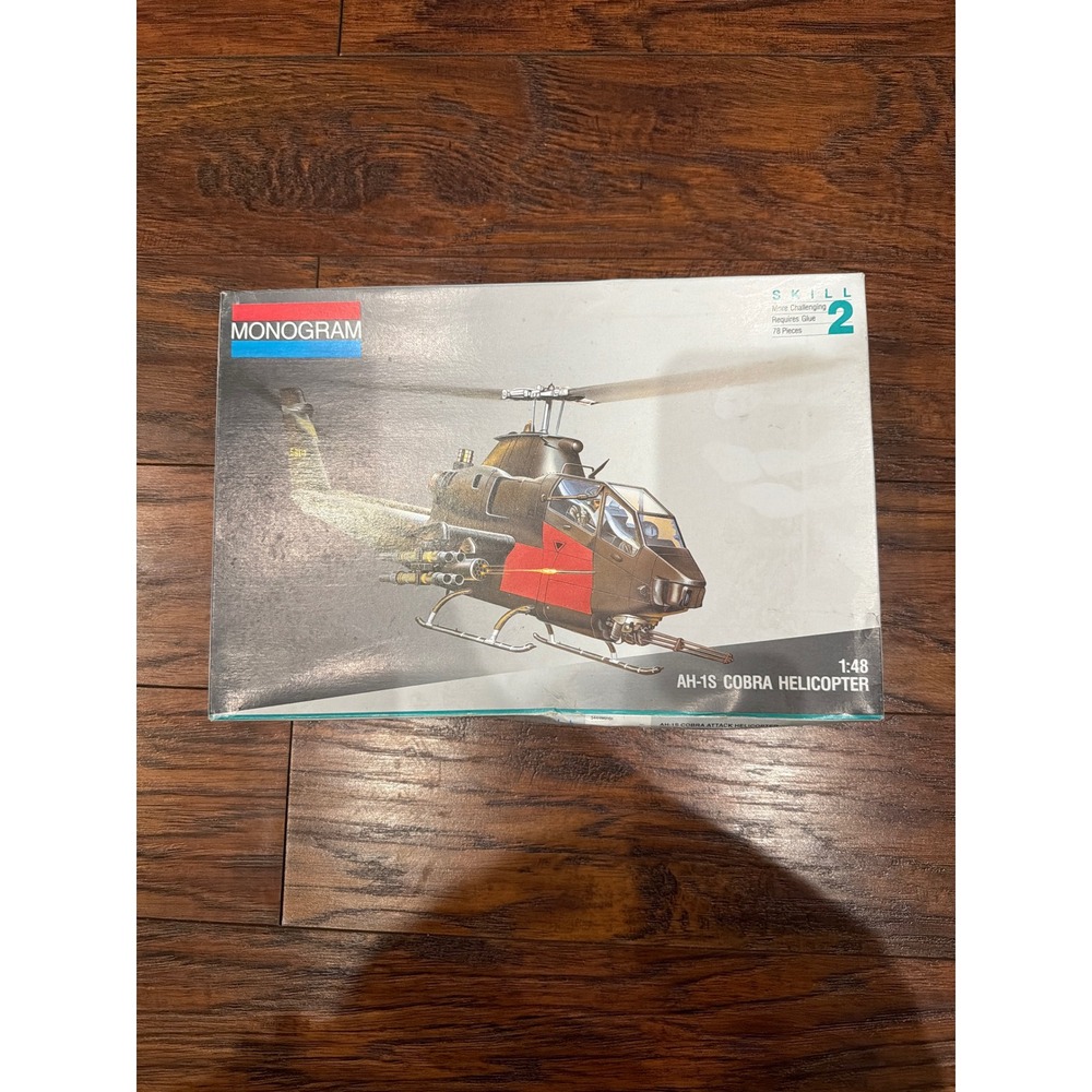 Monogram AH-1S Cobra Attack Helicopter 1:48 Scale Model Kit Vintage 1991 5444
